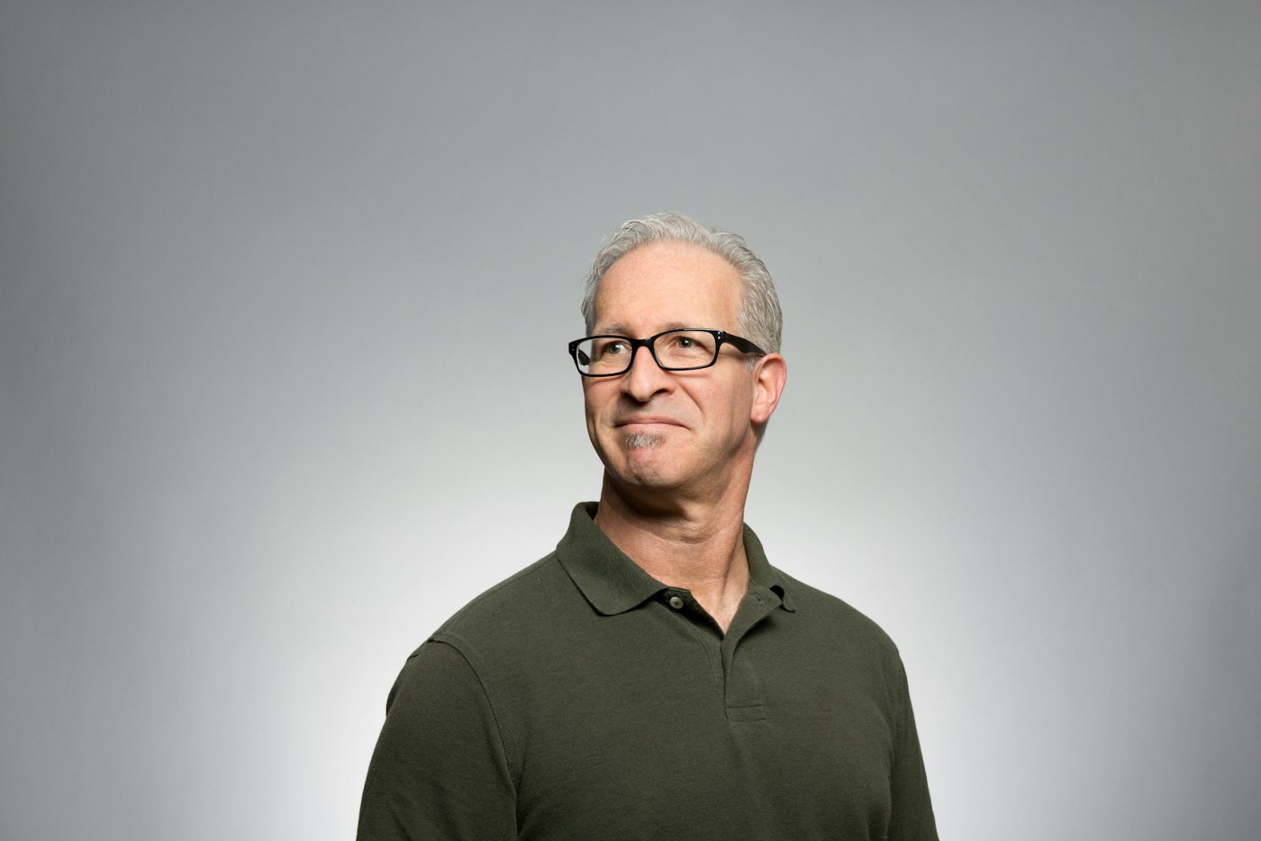 A man in a light shirt